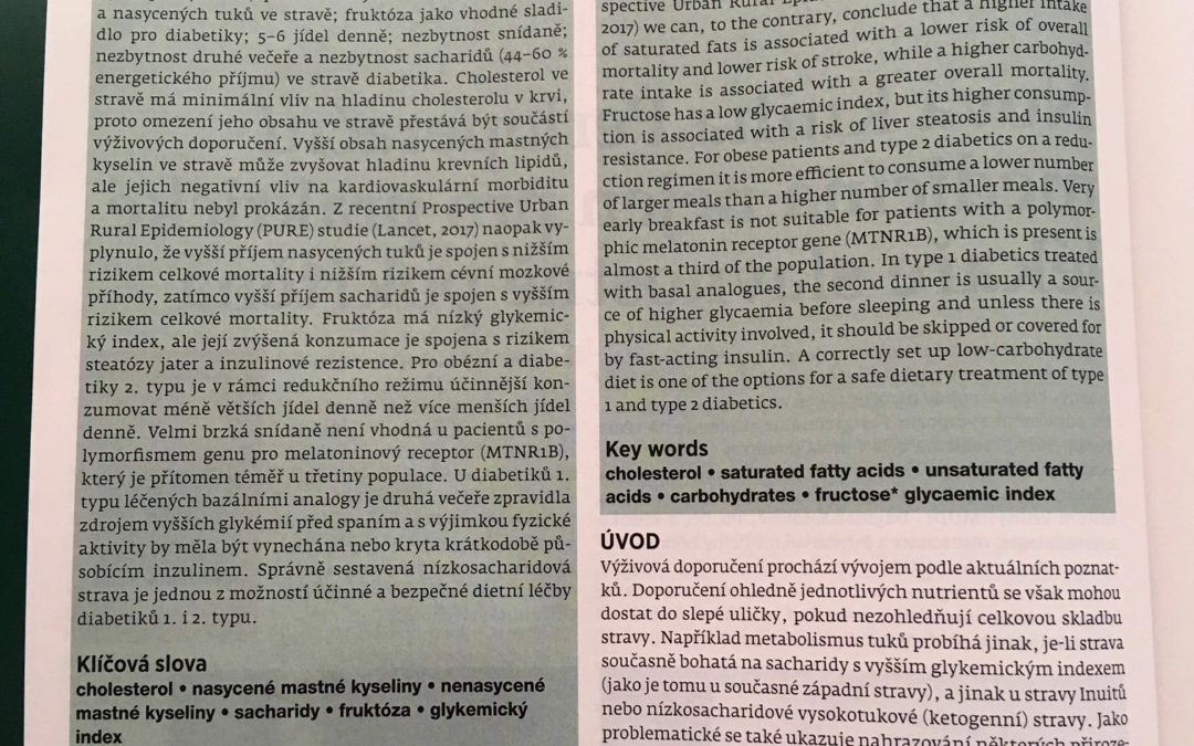 Krejčí (2018) Aktuální otázky v dietní léčbě diabetiků – kontroverze a mýty