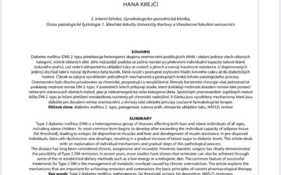 Krejčí (2020) Diabetes Mellitus 2. typu – Od porozumění patogeneze k možnostem jeho remise