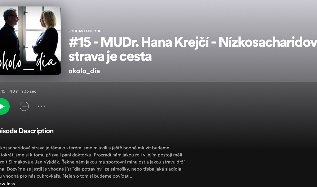 Krejčí (2021) Nízkosacharidová strava je cesta – podcast Okolo_dia